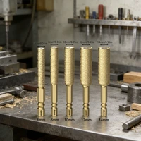 Kit de 5 forets diamantés brasés sous vide pour meuleuse d'angle, pour perçage à sec et humide du granit, du marbre et des carreaux de céramique 1