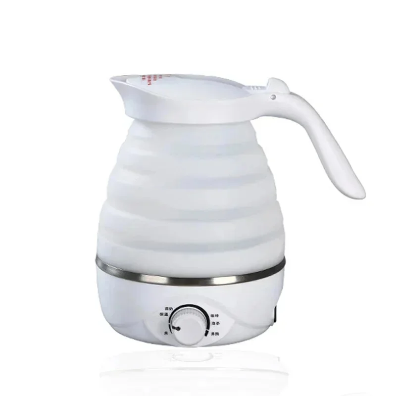 110V 220V 0.6L Mini Folding Kettle Silicone Electric Kettle Portable Small Outdoor Traveling Kettle Retractable 1