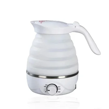 110V 220V 0.6L Mini Folding Kettle Silicone Electric Kettle Portable Small Outdoor Traveling Kettle Retractable 1