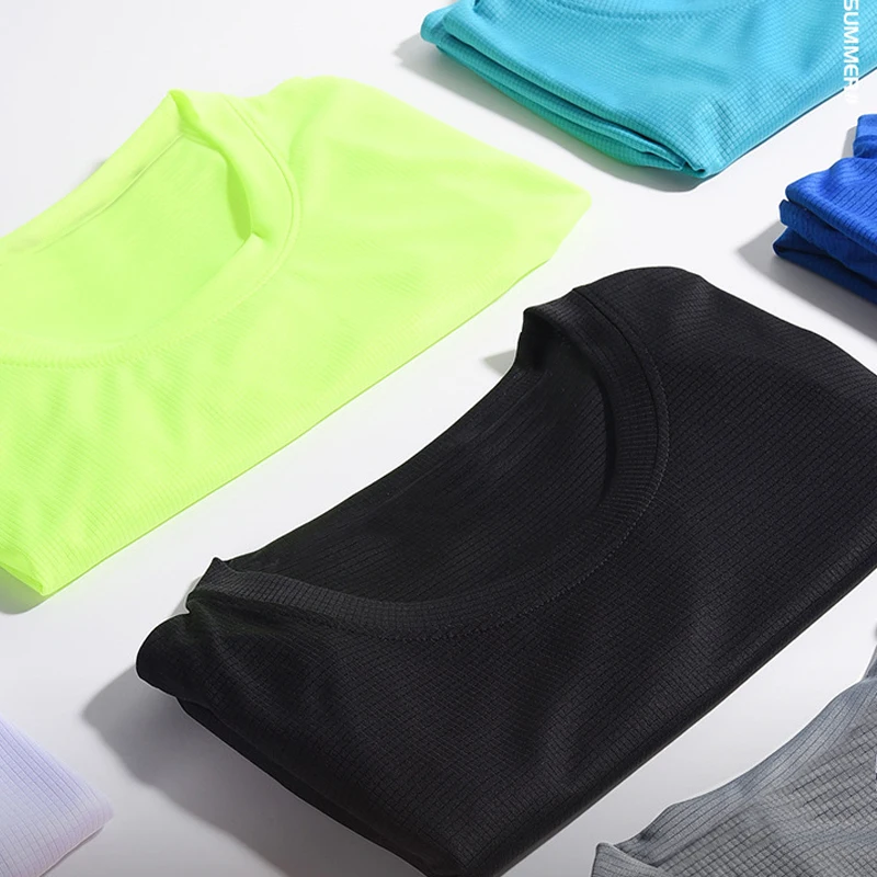 Mens Quick Dry Running Bodybuilding Shirts Sport Gym t Shirt Men Short...