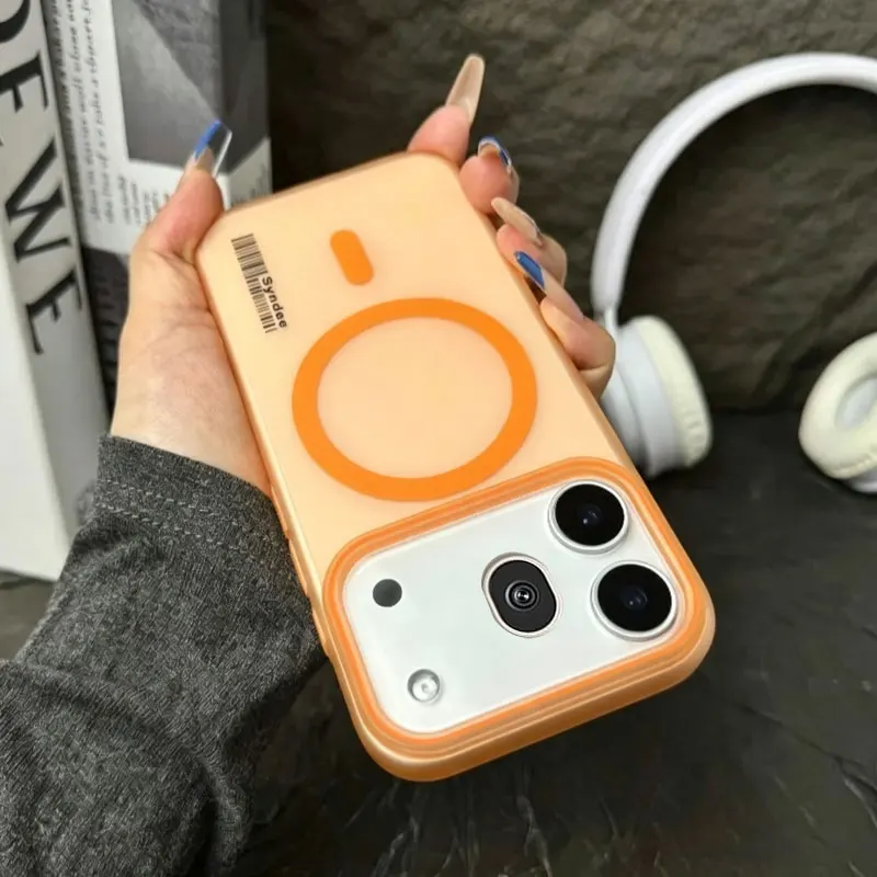 MagSafe Compatible Matte Hard PC Shockproof Phone Case with Wireless Charging and Bumper Protection