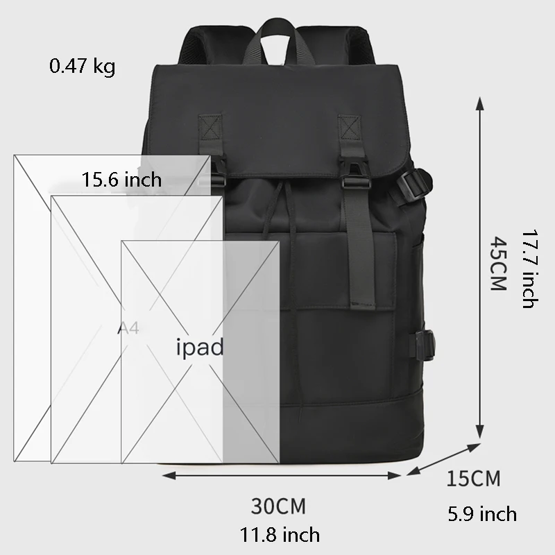15.6-Inch Laptop Backpack For Men Women Trend College Backpacks Youth Weekend Travel Knapsack Teens Sport Pack Male Black Blue
