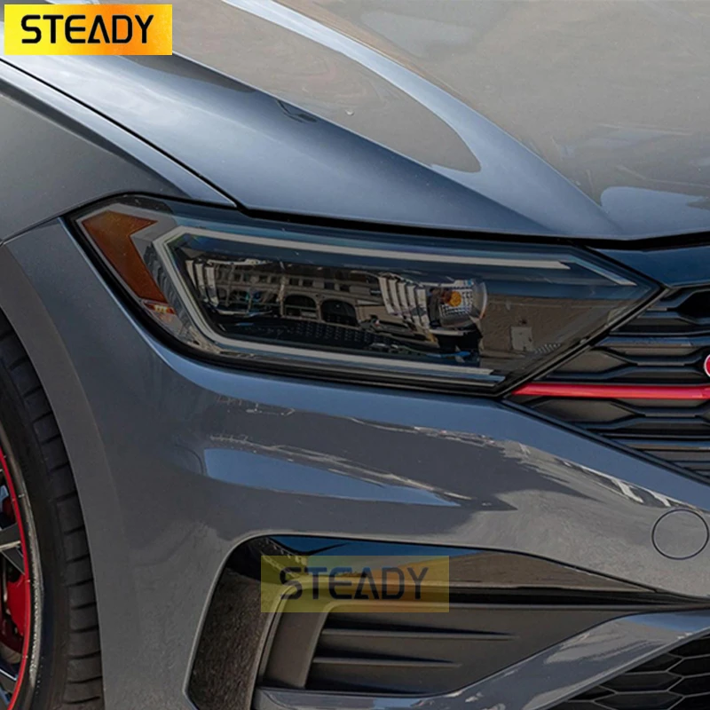 

2 Pcs Car Headlight Protective Film Restoration Transparent Black TPU Sticker For Volkswagen Jetta VW MK6 A6 MK7 A7 Accessories