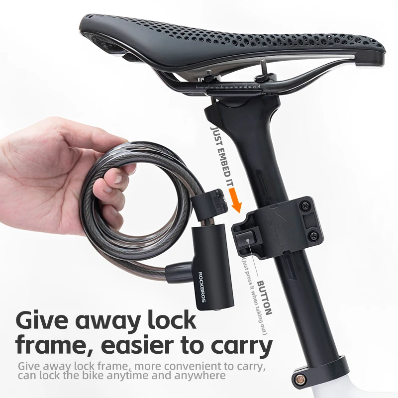 ROCKBROS Bicycle Lock Portable Anti-theft Bike Cable Lock with Keys thumbnail 5