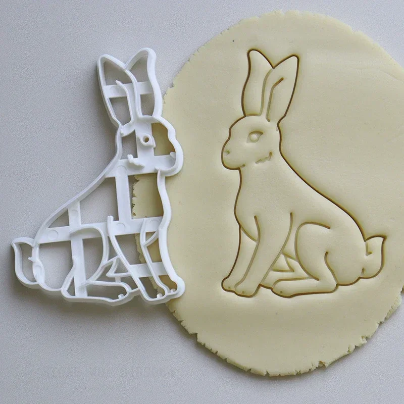 Easter Cookie Cutters Cute Yoga Rabbit Egg Plastic Cookie Embossed Molds DIY Baking Cakes Decorations Tools Kitchen Accessories