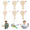 6 Pcs Elasticity White Billet Wooden Racket Child Kids Toys Paddle Balls Party Favor Painting DIY 1