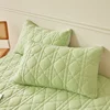 2025 New Solid Color Cotton Waterproof Bed Hat TPU Layer Green Mattress Cover Breathable Skin Friendly with Elastic Bedspread 4