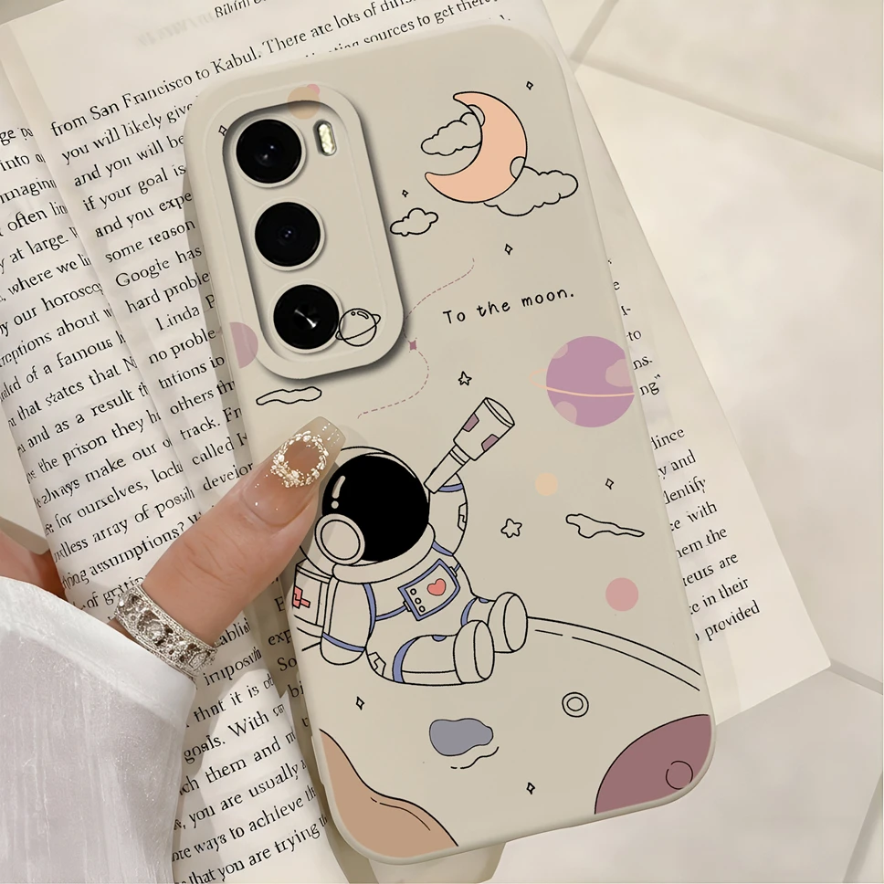 Cute Astronaut Cartoon Soft Silicone Shockproof Phone Case in Smooth Finish