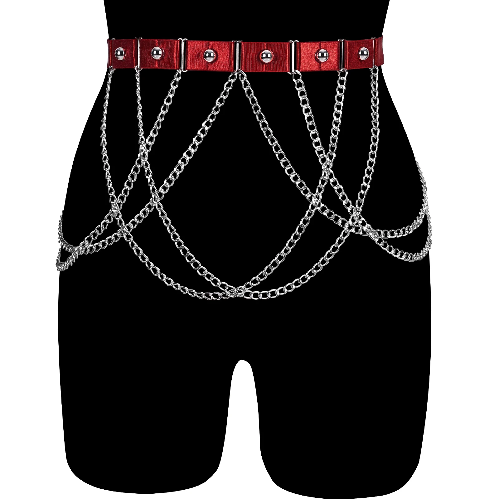 

Красный Готический Пояс для чулок в стиле панк, фетиш