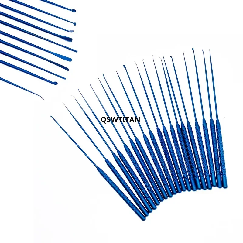 21cm Titanium Micro Nerve Hook Vessel Hook Micro Spatula Dissectors Curette Nerve Teardrop Disserctor