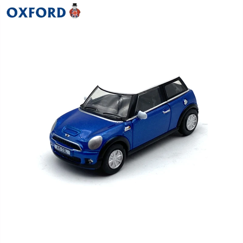 

OXFORD 1:76 Mini Cooper Blue Diecast Simulation Model Cars Toys