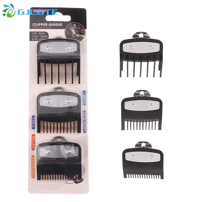 3Pcs/set Hair Clipper Guards Guide Combs Trimmer Cutting Guides Styling Tools Attachment Compatible 1.5mm 3mm 4.5mm