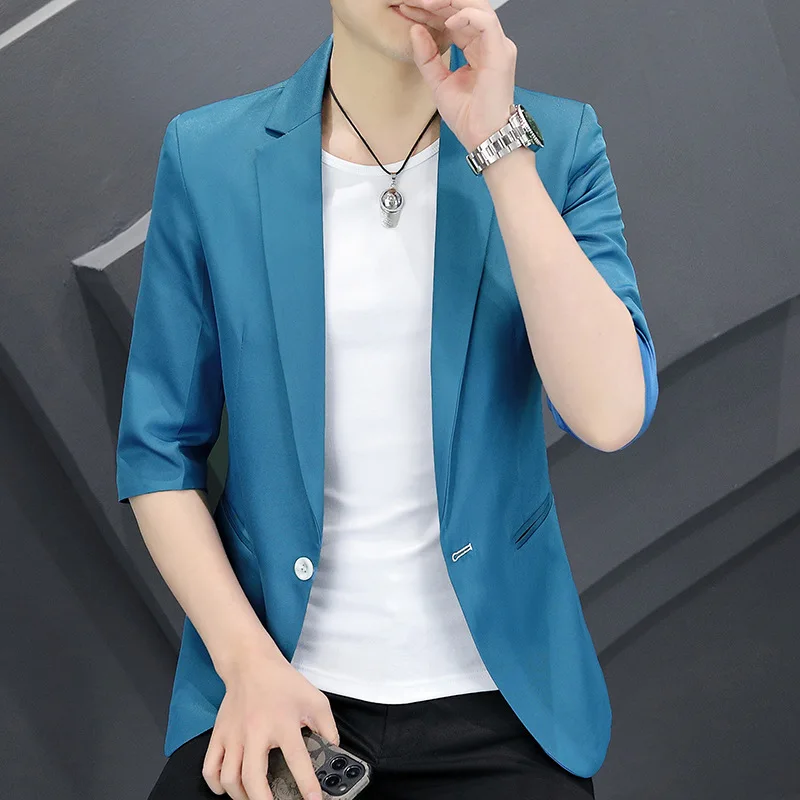 

E1460-Men's casual spring and autumn suit, men's loose coat