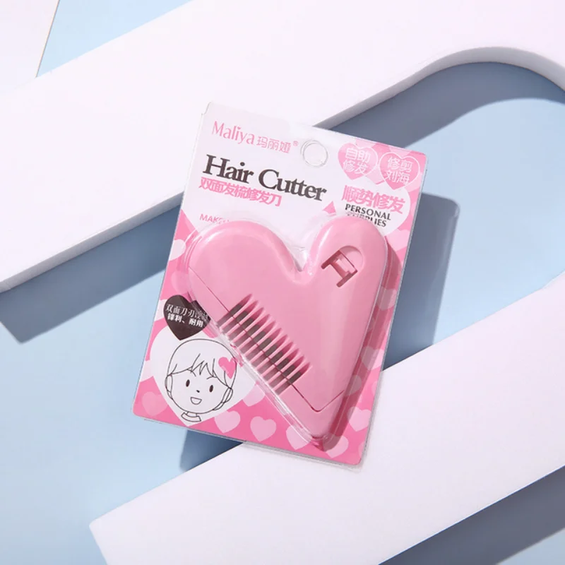 Heart Shape Hair Cutting Trimmer Barber Comb Bangs Hair Remover Home Mini Makeup Tools For Thinning Beauty Hair Cut Accessories images - 6