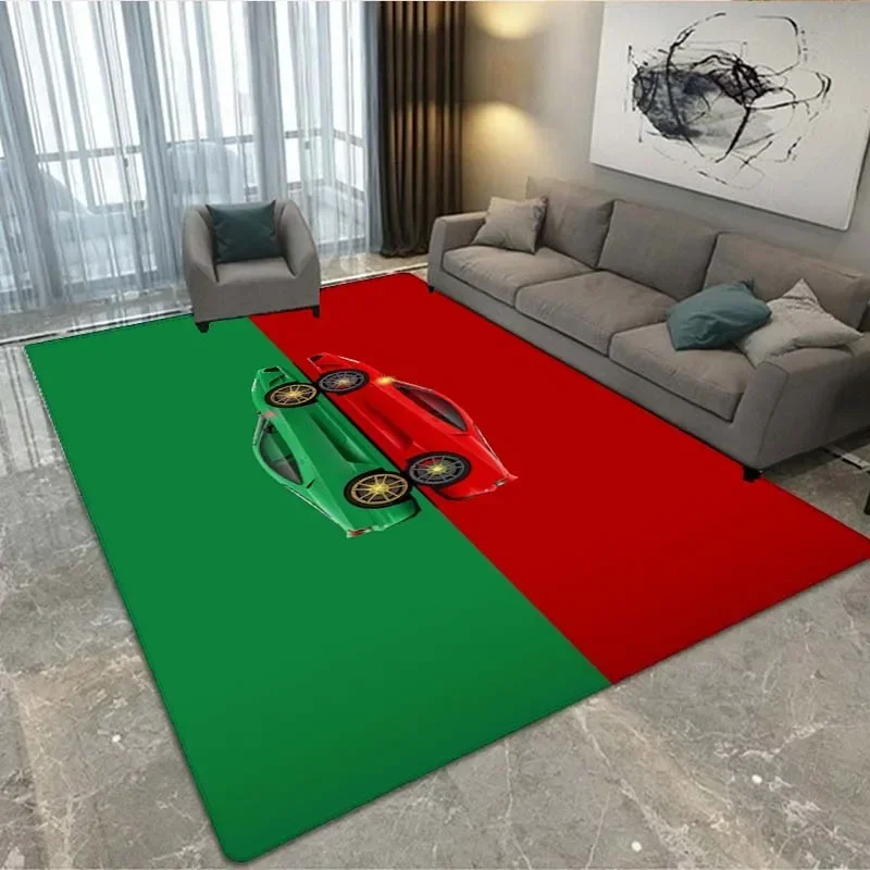 3D 프린팅 레트로 레이싱 패턴 아트 카펫, 침실 거실 멋진 오래된 자동차 바닥 매트, 홈 장식, 미끄럼 방지 바닥 매트 카펫
