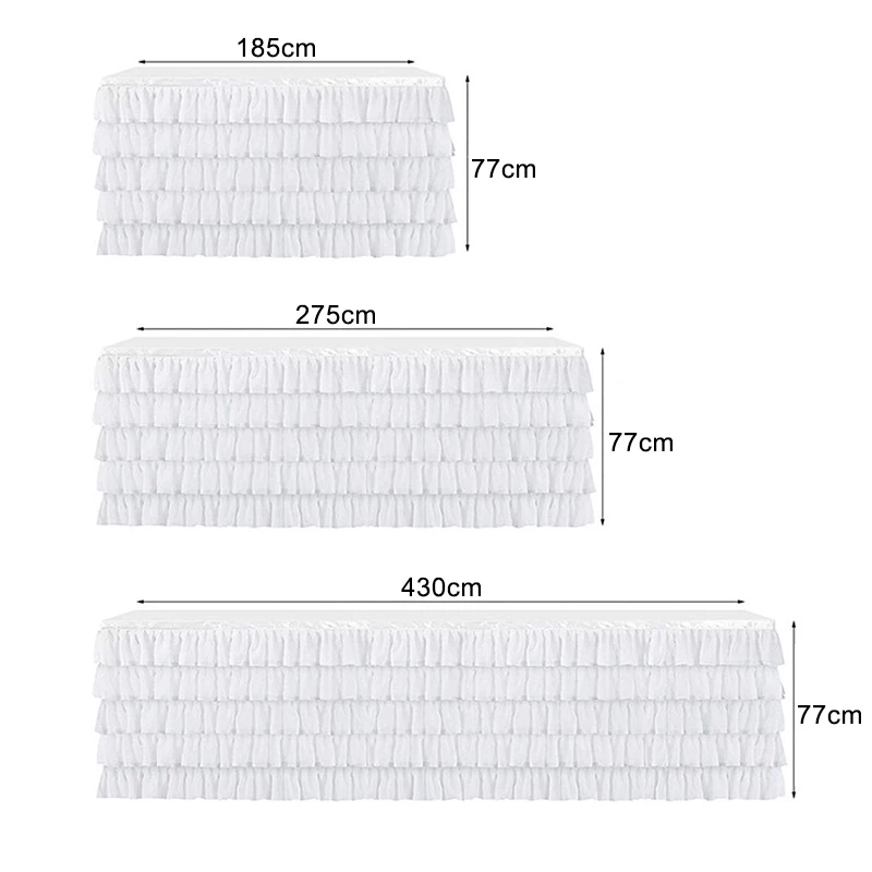 5 Layer Tulle Table Skirt Tutu Table Skirts Tableware Baby Shower Birthday Party Decorations Banquet Wedding Home Party Supplies