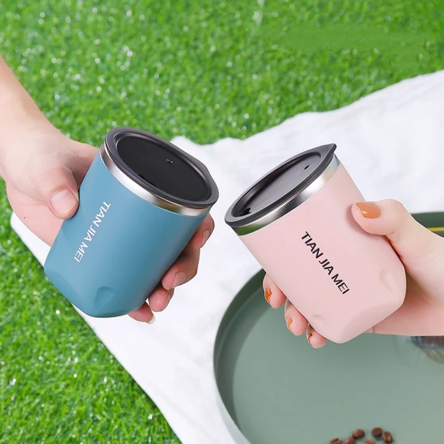 Tasse thermique de 300ML, tasse à café, tasse à bière en acier inoxydable pour thé, café, bouteille d'eau, isolée sous vide, étanche avec couvercles 3