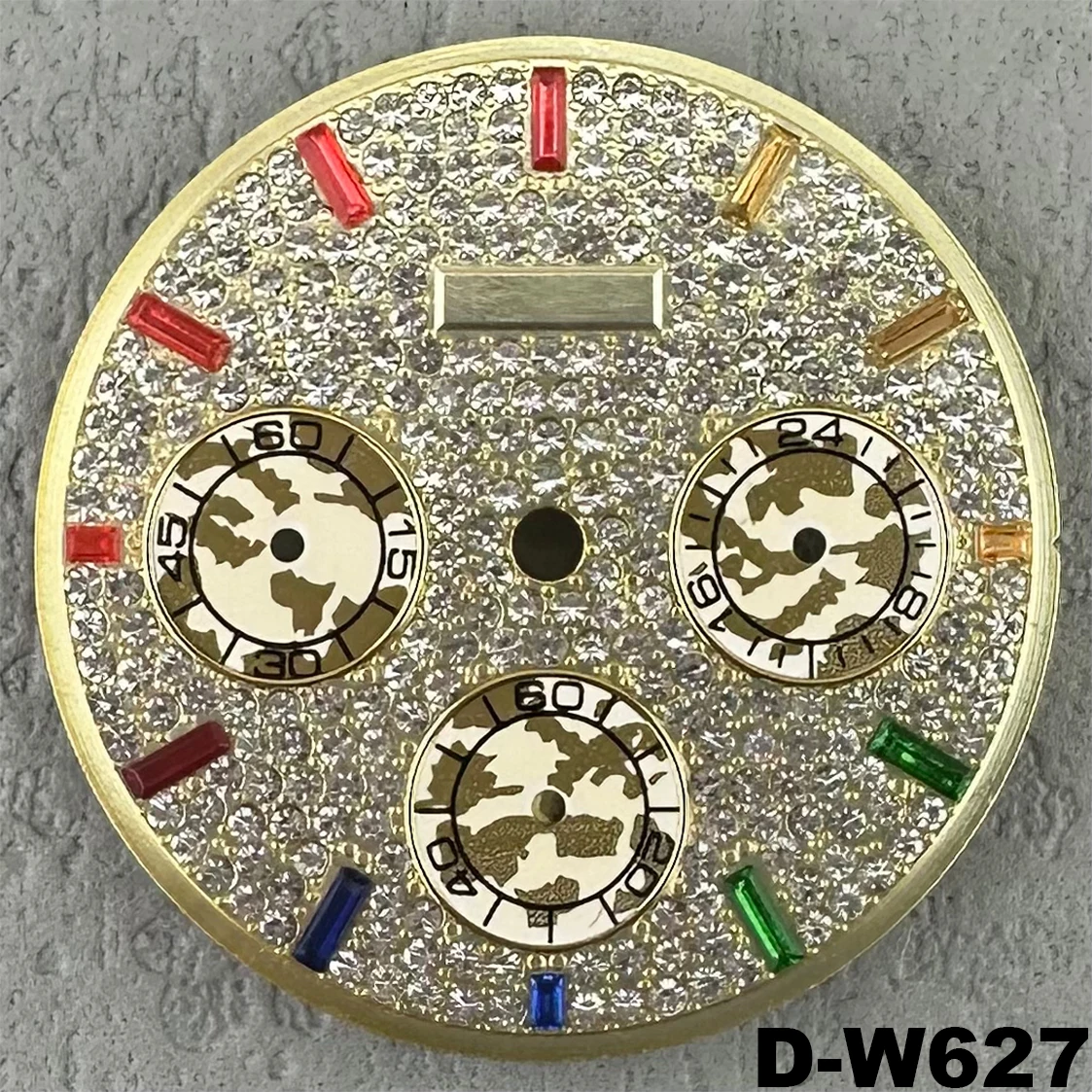 무지개 빛깔 다이얼 맞춤형 로고 다이얼, VK63 케이스, 쿼츠 시계 다이얼, 크로노그래프 시계 액세서리, VK63 에 적합, 29mm