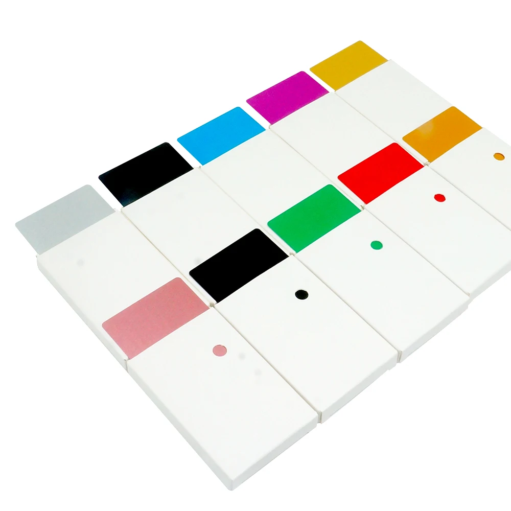 Aluminum name card 50PCS Colorful Metal Business Cards Fiber Laser Marking machine aluminum alloy Blank Card