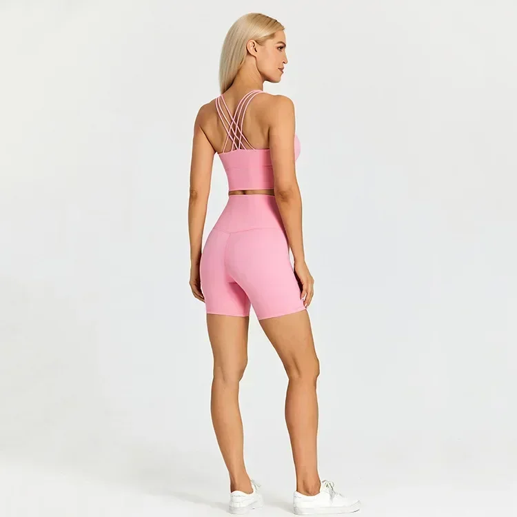 Lemon  2 Piece Nylon Gym Yoga Sets Sexy 5