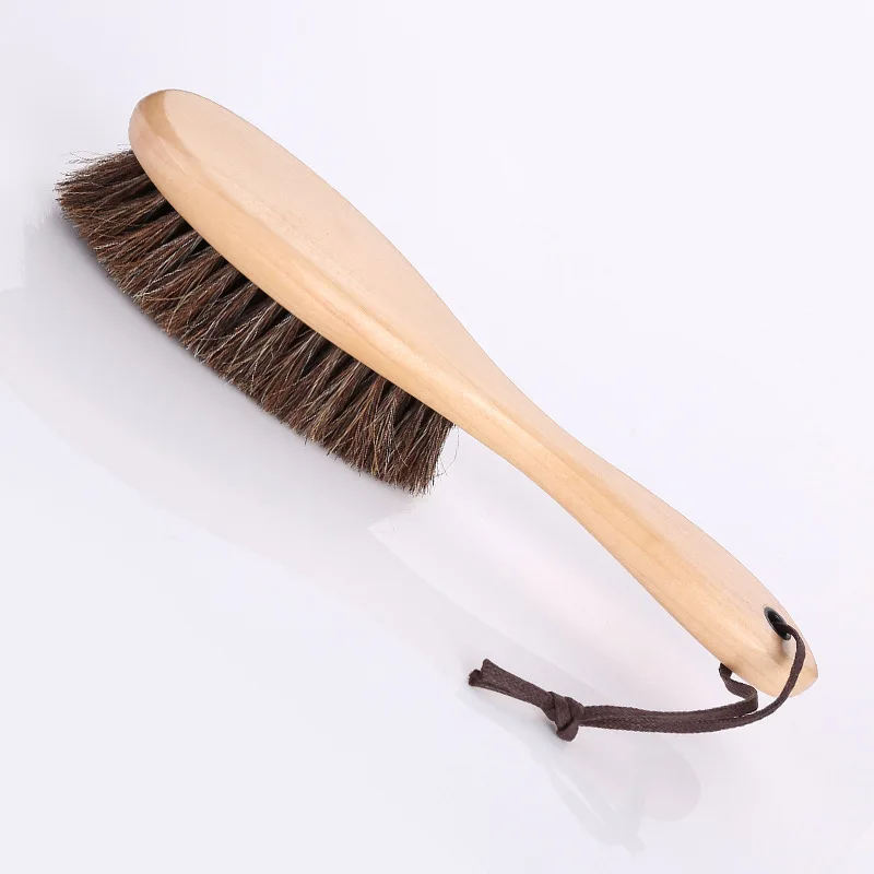 Large Horsehair Bristle Brush for Multi-Purpose Cleaning Shoe Polish Polishing Waxing