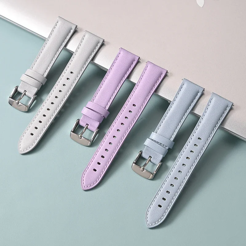 Premium Genuine Leather Quick Release Watch Strap - Universal Cowhide Bracelet