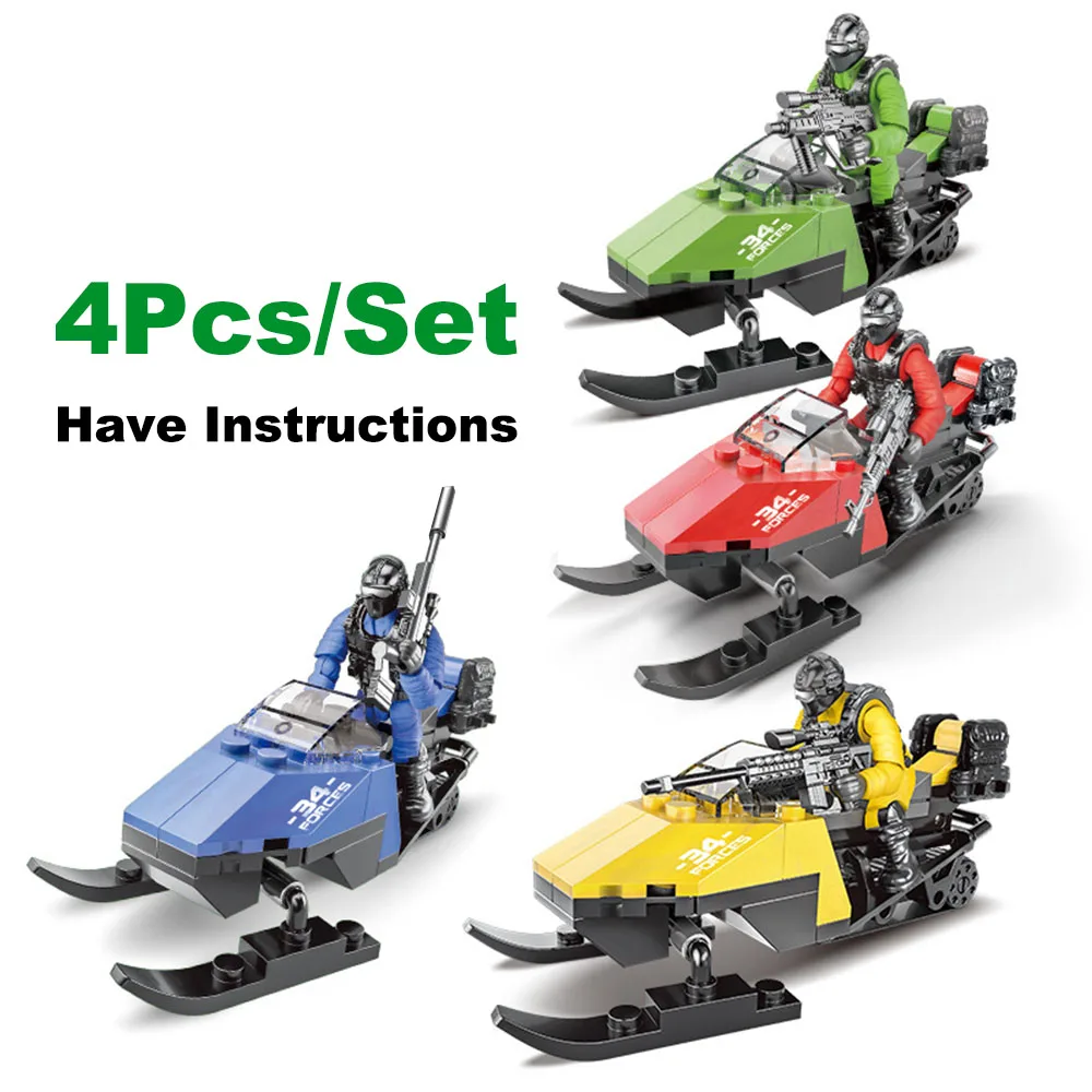 

Snow Battalion Building Blocks Army Military Soldier City Police SWAT Weapon Accessories Compatible Mini Figures Bricks Toy