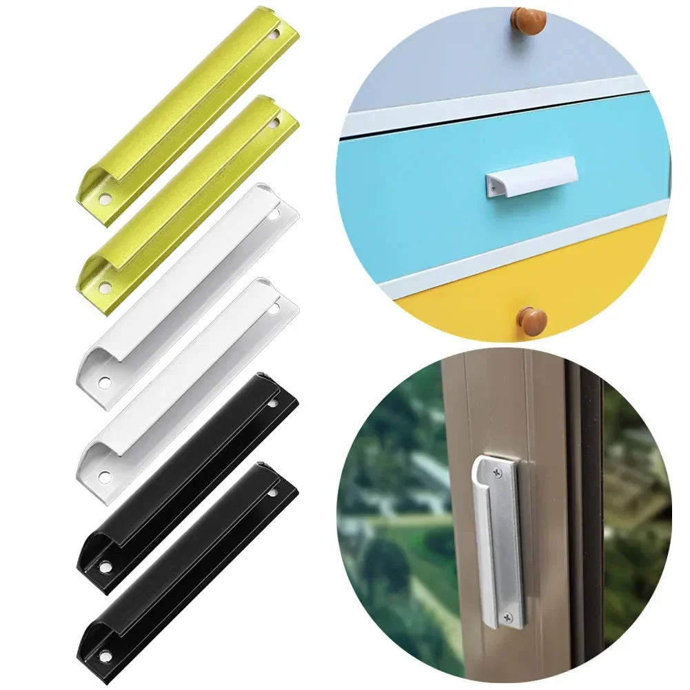 Door Handles Aluminum Alloy Door Handle Solid Wood Sliding Door Metal High-strength Handle Home Decor For Cabinet Balcony Gate Furniture
