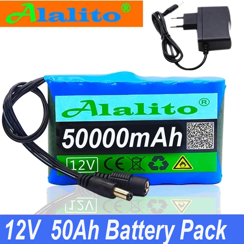 

12V New 50000mAh Portable Rechargeable lithium-ion Battery Pack, Suitable For CCTV Camera Monitor,Complimentary Charger