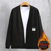 Autumn Winter Fleece Jacket Men V-neck Baseball Jacket Plus Size 10XL 11XL Fashion Casual Solid Color Coat Male 3