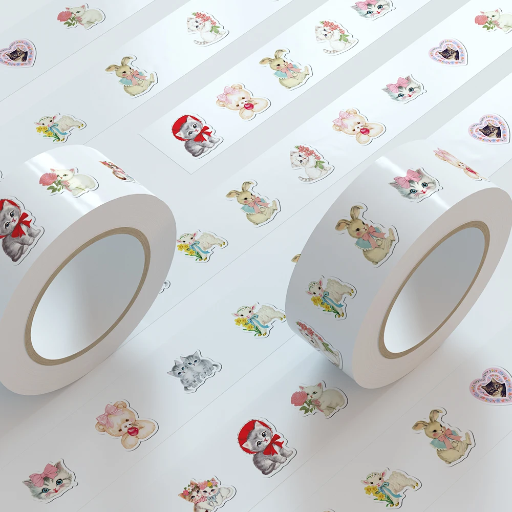 500개 빈티지 동물 클립아트 롤 스티커 데칼 (노트북, 스크랩북, 스케이트보드, 여행 가방, DIY 그래피티, 감성 스티커)