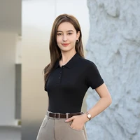 Chemises polo solides pour femmes 2026 NOUVEAU, basiques pour le travail, t-shirts confortables, chemise à boutons, hauts de sport solides, vêtements de bureau quotidiens pour femmes 3