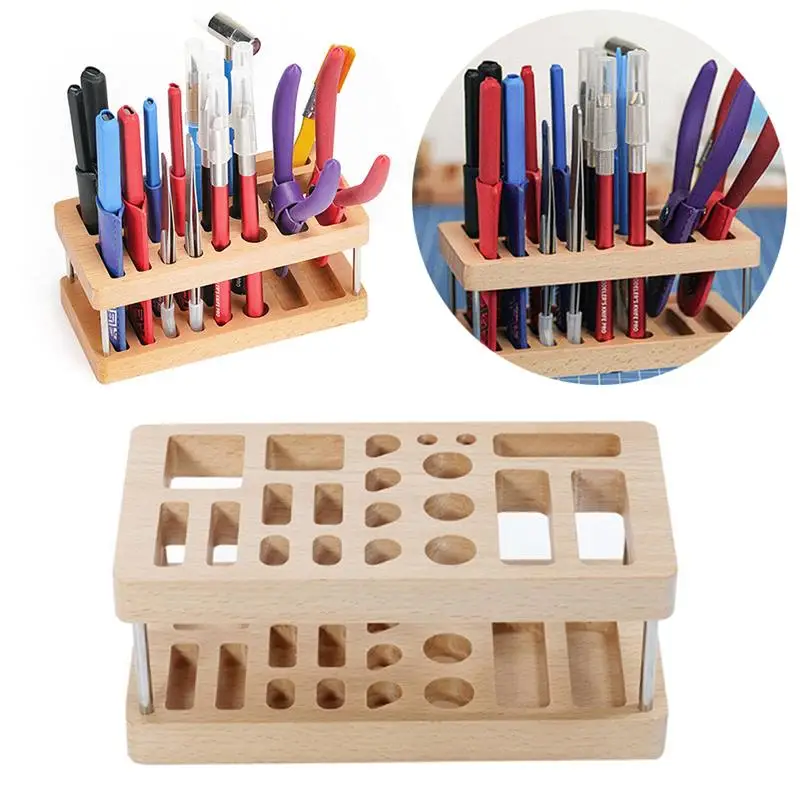 Wooden Model Tools Kit Organizer Rack For DIY Model Building Making Tool Storage Hobby Tools Holder Crafts Tools Rack Stand 2