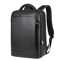 tylish Men's Genuine Leather Backpack, Premium Business Multifunctional Dual Shoulder Bag, Cowhide Laptop Travel Backpack 1