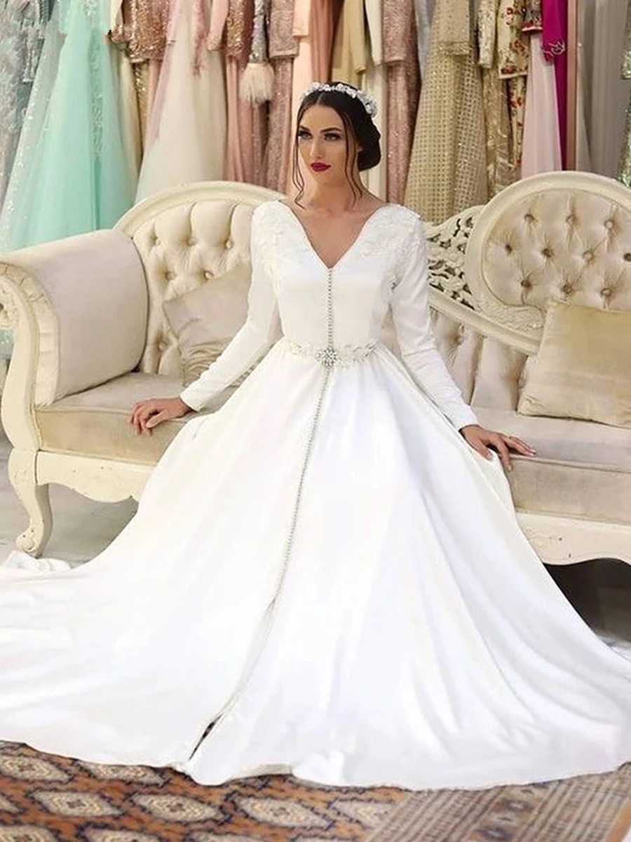 White Caftan Novia White Moroccan Caftan Muslim Wedding Dresses