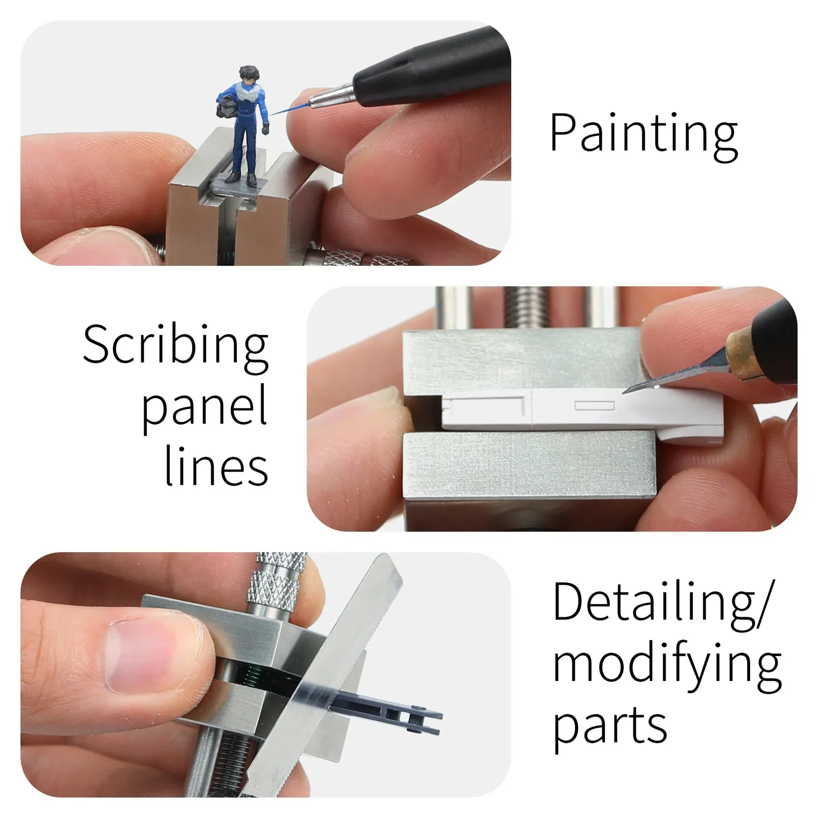 DSPIAE AT-MV Precision Mini Vise Essential Paint Tool Set for Crafts Stainless Steel Precision Model Building Tools DIY hobby 5