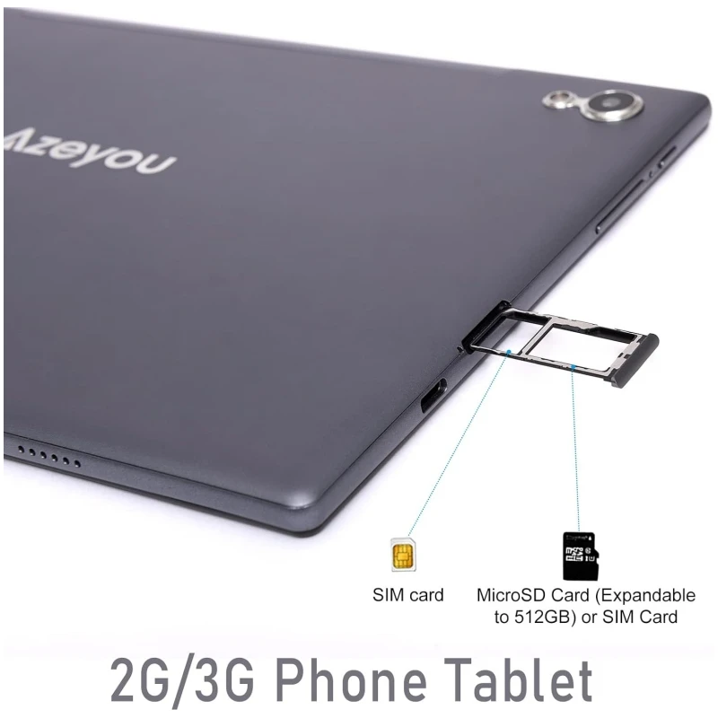 2025 New AT1011 10.1" Android 11 3G Phone Call Tablets 2GB RAM 32GB ROM SC7731 Quad-Core 1.3GHz CPU 6000mAh 1280*800 IPS Type-C 5
