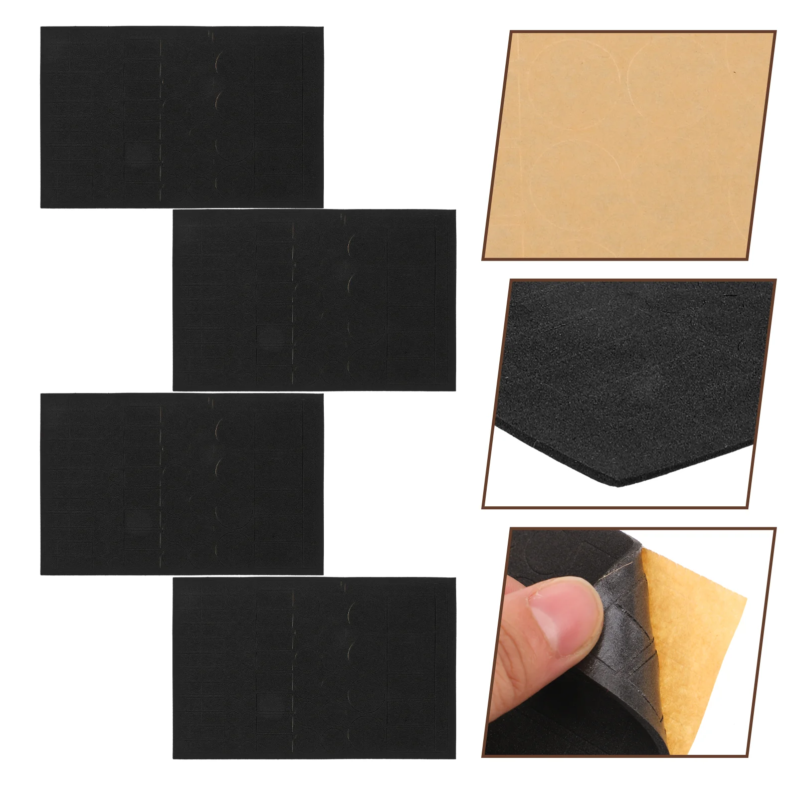 

4 Sheets Self Adhesive Shading Stickers Light Blackout Nail Indicator Eva Convenient Dimming LED Blocking