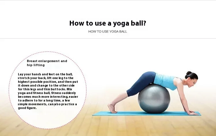 Description Picture 4 of item55/65/75cm Fitness Yoga Balance Ball Pregnant Women Rehabilitation Exercise Pilates Accessories Explosion-proof Yoga Core Ball