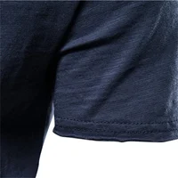 Marque qualité 100% coton hommes T-shirt col en v Design de mode coupe ajustée solide mâle hauts t-shirts à manches courtes 5