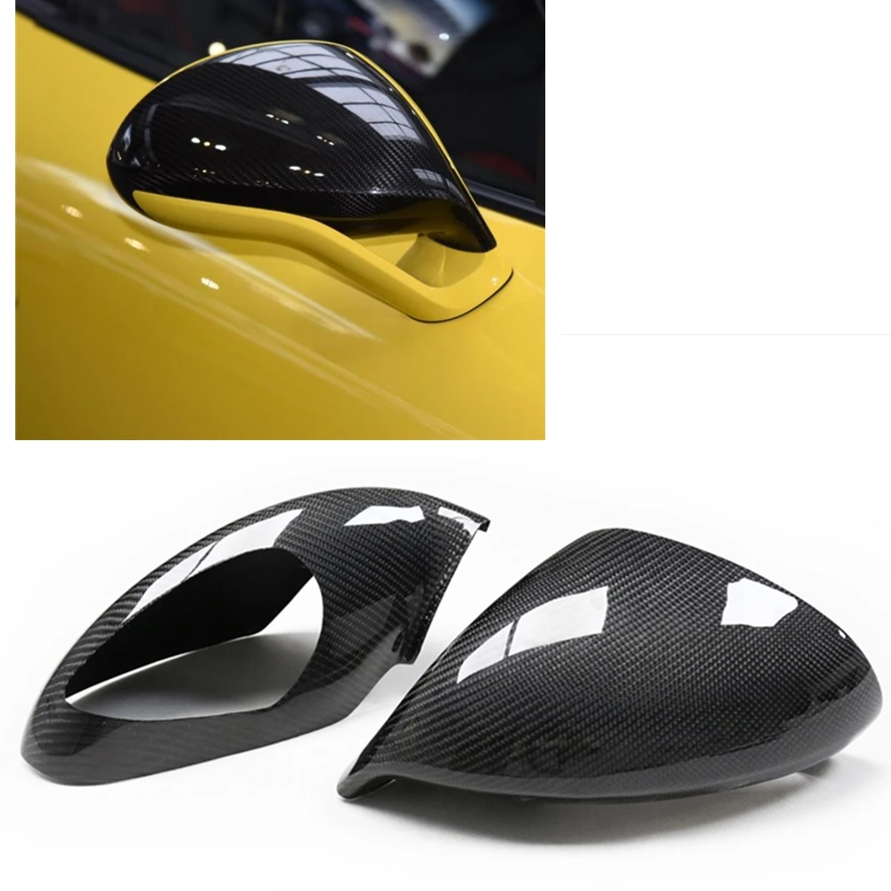 Per Porsche 911 Turbo Gt3 Gt4 (991) 2015 + Auto Tecknic Mirror Cover Car Outdoor Real Carbon Fiber Shell Rear View Cap Add On