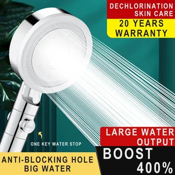 Soffione doccia ad alta pressione 6 modalità filtro bagno regolabile doccia arresto con un tasto acqua accessori bagno testine spazzolini da denti 1