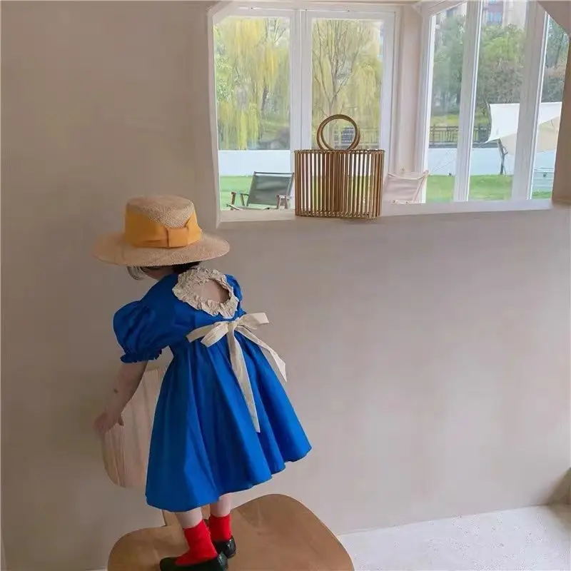 

Girls' Dress Summer 2022 Most New Korean Children's Clothing Solid Color Bow Princess Dress Skirt