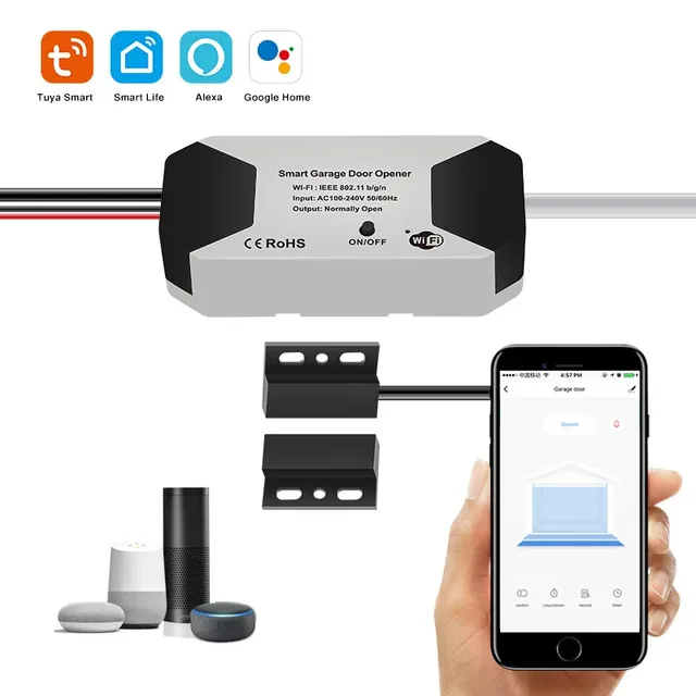 Garage Door Opener Tuya WiFi Smart Gate APP Voice Controller Smart Life Remote Control Works With Alexa Google Home Assistant 1