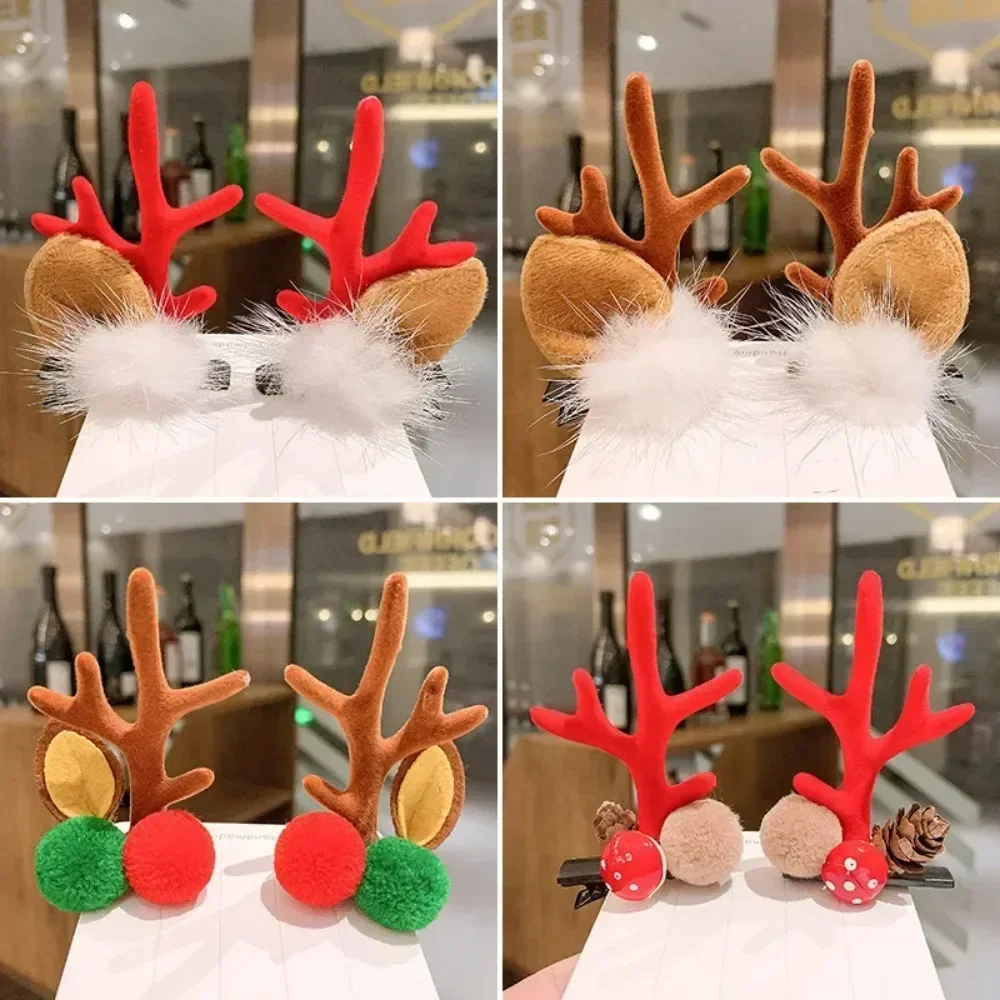 2pcs Deer Ear Hair Clips Hairpin Cute Antler Barrettes for Girls Headwear Women Hair Accessories