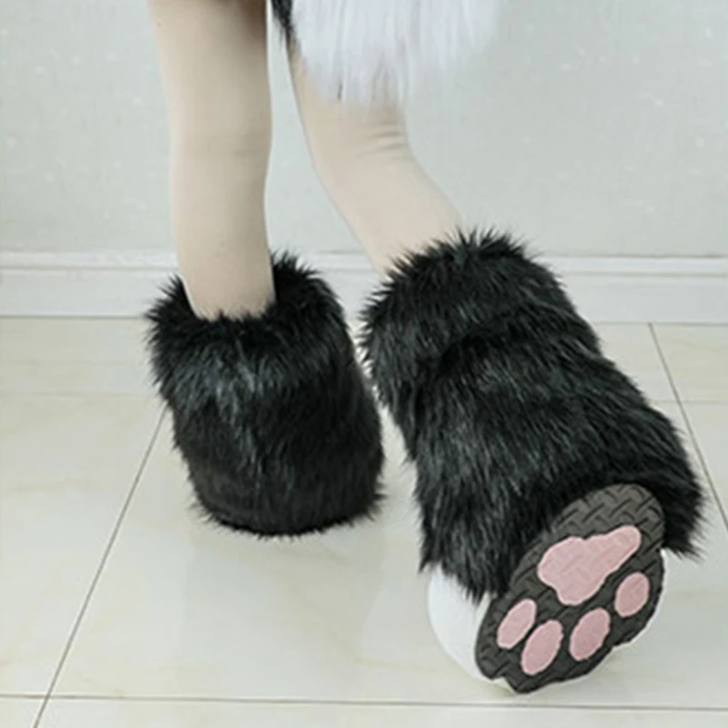 Fursuit Paws Costume Lion Bear Props Animal Feet Slippers One Size Fit Most Adult Teens Halloween Costume Party Supplies