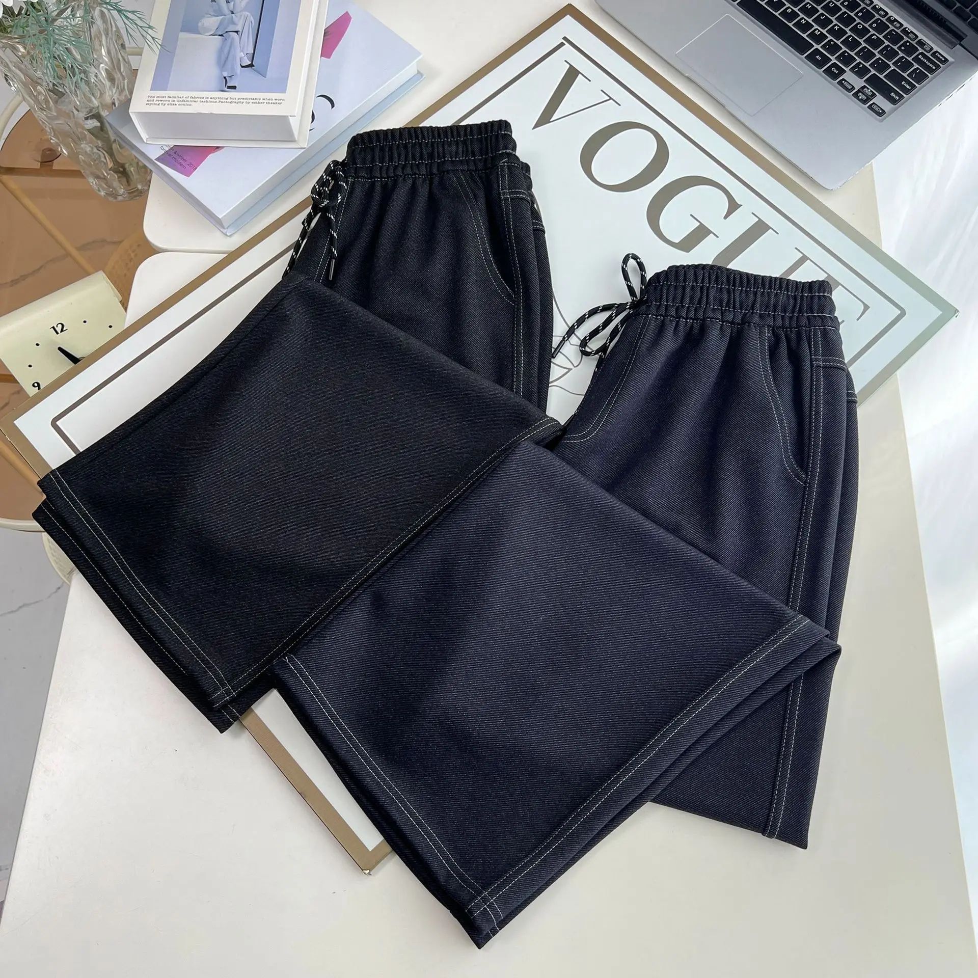 XXXXL Fashion Plus Size Women's Jeans Autumn New Casual Straight Leg Soft Long Pants 641