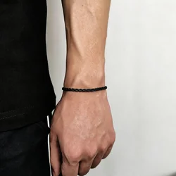 Stainless Steel Twist Chain Bracelet - Gold Color Fashion Jewelry Accessory - 20cm (3mm Balck color)