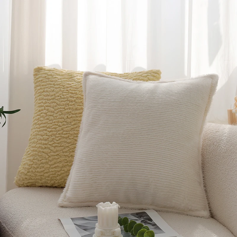 

45x45 см белый плюшевый чехол для подушки мягкий удобный в скандинавском стиле Ins декоративный чехол для подушки домашний чехол для подушки