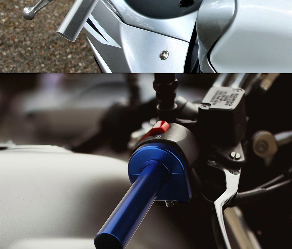 1PC Motorrad Gas Twist Griffe 20,7 MM CNC Aluminium Grip Mit Kabel Beschleuniger Moped Roller Griff Änderung Teile – Detail 19